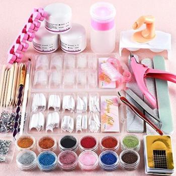 Saint‑Acior Nail Art Kit : poudre acrylique, set de décoration, tips faux ongles