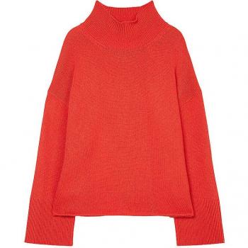 Marc O'Polo Strickpullover mit Stehkragen, Größe XS - rot