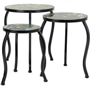 Blumentopfhalter Trio Alexandra House – Schwarz-Eisen Kachel, 35 x 36 x 35 cm