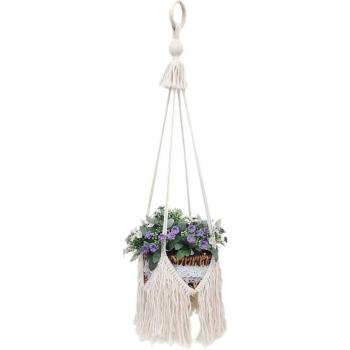 Porte-plante bohème en coton fait main pour pots d'intérieur et d'extérieur
