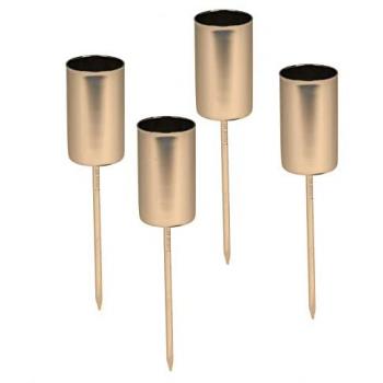Spetebo Kerzenhalter für Stabkerzen - 4er Set - gold
