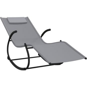 Bascule luxueuse 164 cm pour terrasse – Acier/Textile Gris