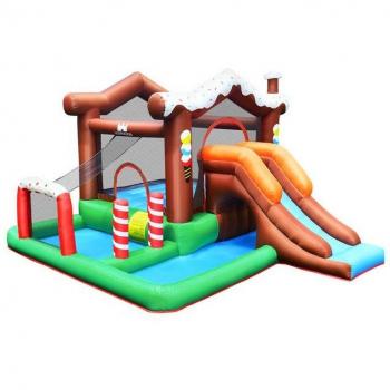 Spielspaß Hüpfburg mit Rutsche und Kletterwand