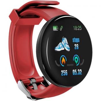 Montre connectée D18S ronde, pour hommes et femmes, avec moniteur d'activité, pression artérielle, fréquence cardiaque, étanche, pour Android et iOS