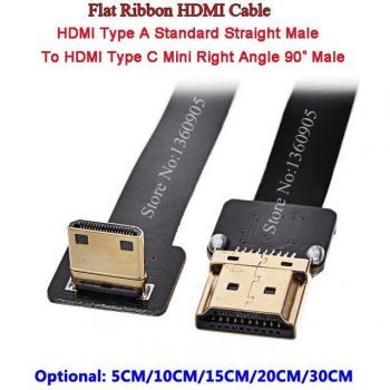 Cable Suave Tipo A Macho a Macho Tipo C con Mini Ángulo Recto 5/10/15/20/30 CM