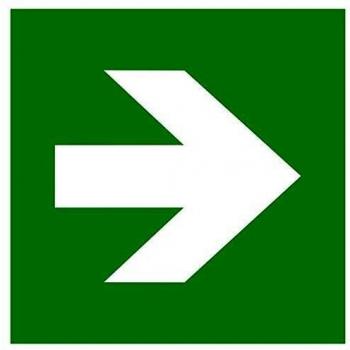 Fluchtweg- / Erste Hilfe-Zusatzschild »Richtungsangabe gerade«