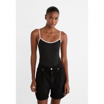 Schwarze Denim-Baggy-Shorts mit Falten von Stradivarius 36