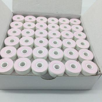 L Size Prewound Bobbins, 100% Polyester, White/Black, 75D/2, 144pcs/box