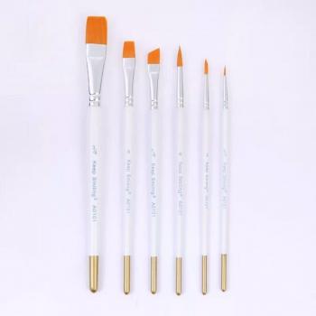 Paint Brush Set for Acrylic, Gouache, Oil, Watercolor - 5/6 Pack with Synthetic Nylon Tips