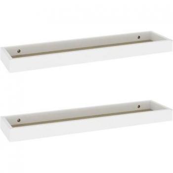 2er Set Wandregale Loggia in Eichen-Optik und Weiß