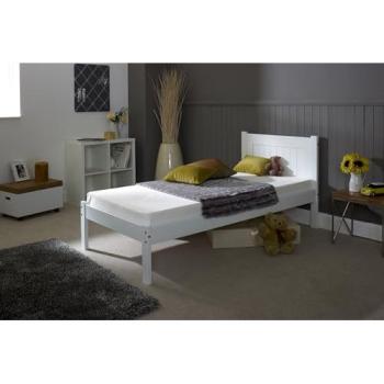 Clifton White Slatted Bed Frame – Simple Guest Bed (Single)