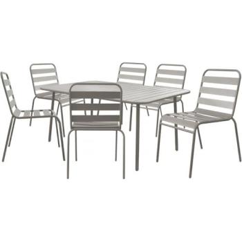 Ensemble de jardin Bilbao - 6 places - Couleur taupe