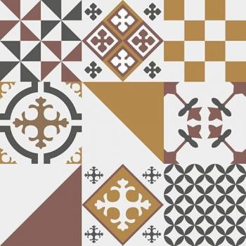 Fond de hotte Aluminum Carreau de ciment 99deco L70xH90 cm Ep.3 mm