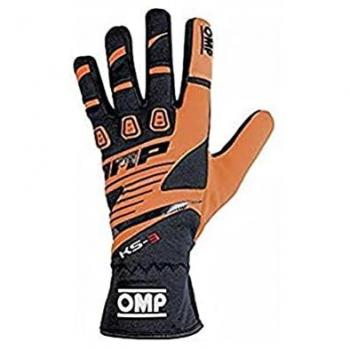 OMP KS-3 Kart Gloves M – Black / Orange Fluro