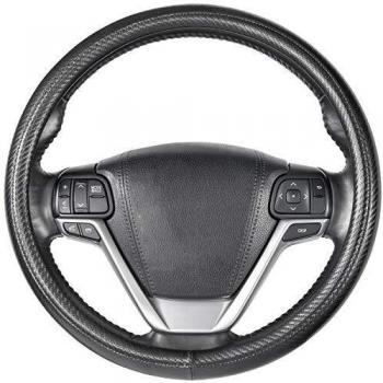 Coprivolante Seg Direct Fibra di Carbonio Large Size 39,5‑41 cm – Compatibile con F150, F250, F350, Ram, 4Runner, Tacoma, Tundra – Nero Microfibra