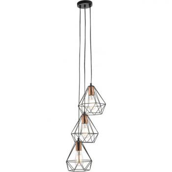 Borough Wharf Jansen 3-Light Cluster Pendant Black/Copper