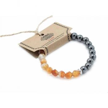 Orange Faceted Gemstone Bracelet with Magnetic Closure