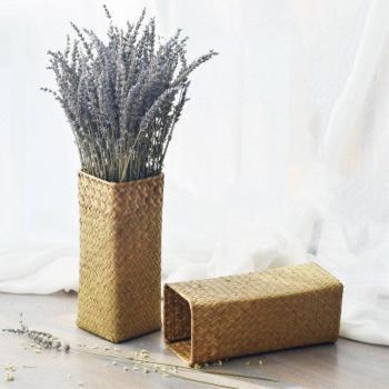 Natural Straw Sundries Basket