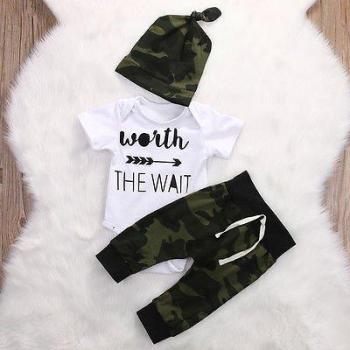 3PCS Infant Camouflage Clothing Set for Boys