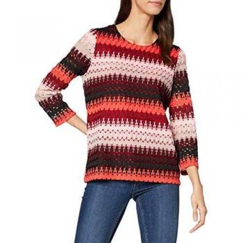 More & More Damen Langarmshirt T-Shirt, Mehrfarbig (Mehrfarbig 4553), Größe M