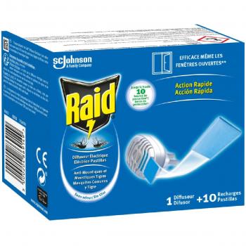 Hogar Raid PROTECCIÓN ANTIMOSQUITOS aparato + 10 pastillas