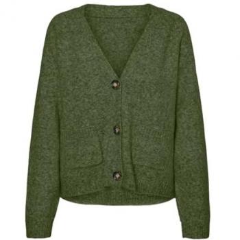 Cárdigan 'VMBOOM' Verde Oscuro de VERO MODA