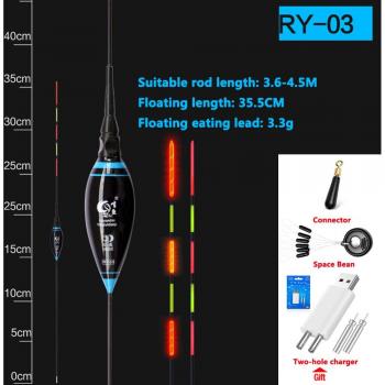 Flotador LED eléctrico para pesca con cargador y complementos