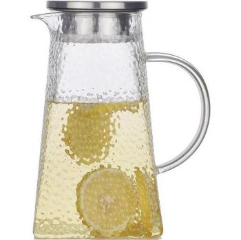 Cool White Hammered Glass Juice Pot