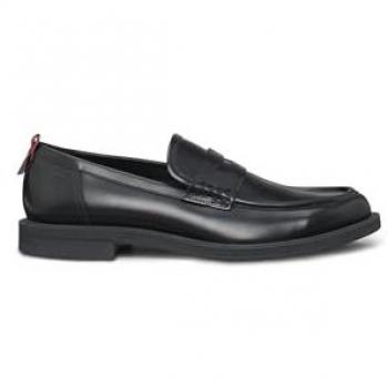 Varian Loafer aus Leder mit Pennyloafer-Bündchen – Schwarz