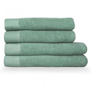 Textured Weave Oxford Panel Cotton 4-Piece Bath Towel
