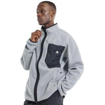 Felpa Burton Cinder con Zip e Cappuccio Grigio
