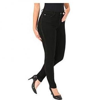 Damenjeans Jet‑Line Piper – Schwarzer Gold-Glanzstoff mit 5‑Rückentaschen