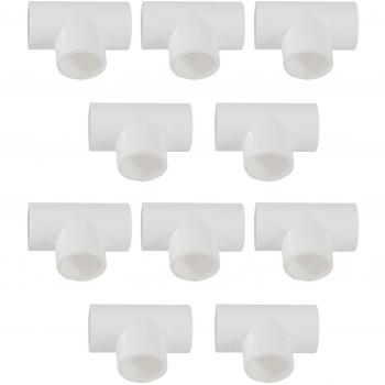 Adaptateur T PVC 20 mm à 3 conduits – Connecteur d’alimentation en eau, couleur blanche (10 unités)