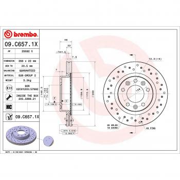 BREMBO 09.C657.1X Bremsscheibe