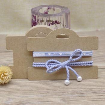 Pinza para el cabello de papel blanco, 50 unidades, tarjetas de exhibición kraft/Blanco/Negro, 10,5x7,7 cm, accesorios para el cabello con caja de embalaje