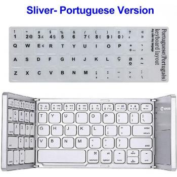 Wireless Rechargeable Folding Bluetooth Keyboard with Touchpad for iOS, Android, Windows, iPad, and Tablet