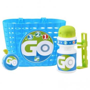Conjunto Azul SELO: Lixeira, Lata e Campainha para Patins