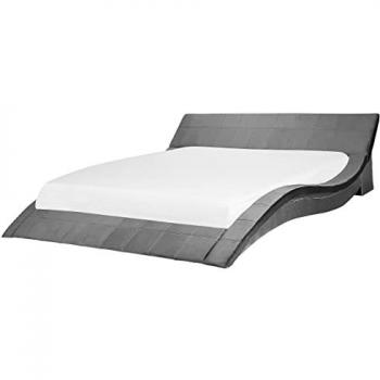 Lit en velours gris VICHY - BELIANI - 180x200 cm