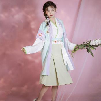 Vintage Chinese Long Dress and Japanese Style Embroidered Kimono Set
