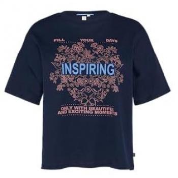 QS Kurzarmshirt mit Rippblende
