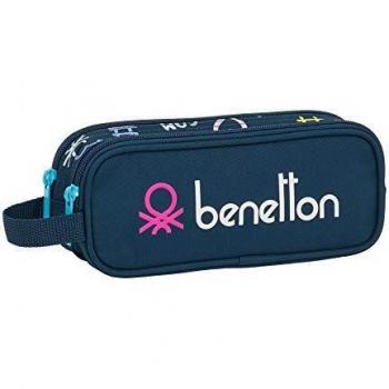 Safta Neceser Doble Benetton, 210x60x80mm, azul marino/multicolor, M