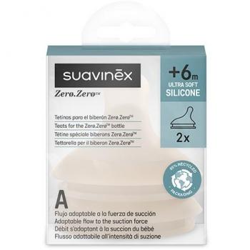 Suavinex Duo de Tétines Anti-Colique pour Biberon Zerø.Zerø - Amande