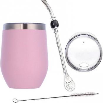 Stainless Steel Double-Wall Mate Tea Cup with Lid