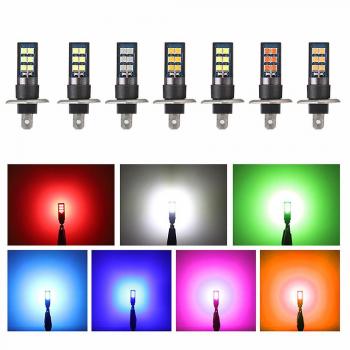 Ampoules Voiture Brouillard H1 H3 880 LED 7 Couleurs 12V