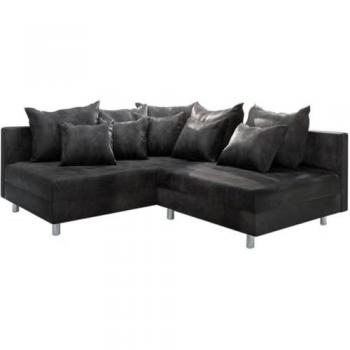Ecksofa Clovis Anthrazit Antik Optik mit linker Ottomane