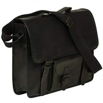 Mochila de Cuero Negro para Laptop