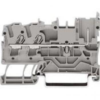 Bloque terminal WAGO 2022-1301 - 2 conductores, 1 pin, 2,5 mm², gris