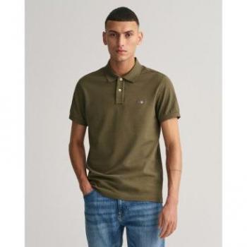Polo Gant a Maniche Corte Slim Shield Uomo Verde Racing