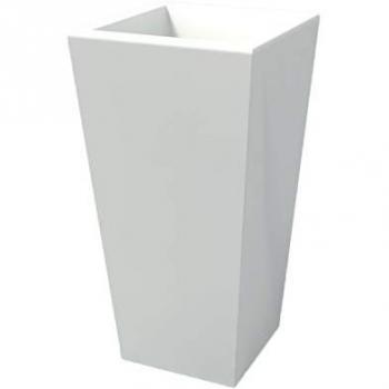 Kloris - Maceta moderna rectangular h 65 de resina blanca