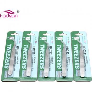Pince à épiler courbée pour cils en acier inoxydable